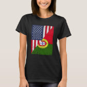 Half USA Flag Half Portugal Flag American Portugue T-Shirt (Vorderseite)