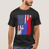 Half USA Flag Half Slovenia Flag American Slovenia T-Shirt (Vorderseite)