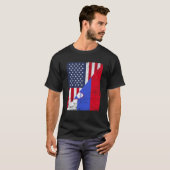 Half USA Flag Half Slovenia Flag American Slovenia T-Shirt (Vorne ganz)