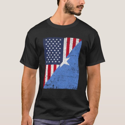 Half USA Flag Half Somalia Flag American Somalian T-Shirt (Vorderseite)