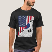 Half USA Flag Half South Korea Flag American South T-Shirt (Vorderseite)