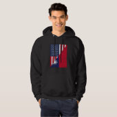 Half USA Flag Half Taiwan Flag American Taiwanese Hoodie (Vorne ganz)