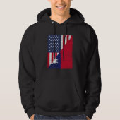 Half USA Flag Half Taiwan Flag American Taiwanese Hoodie (Vorderseite)