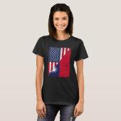 Half USA Flag Half Taiwan Flag American Taiwanese T-Shirt (Vorne ganz)