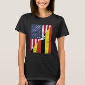 Half USA Flag Half Uganda Flag American Ugandan T-Shirt (Vorderseite)