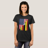 Half USA Flag Half Uganda Flag American Ugandan T-Shirt (Vorne ganz)