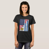 Half USA Flag Half Uruguay Flag American Uruguayan T-Shirt (Vorne ganz)