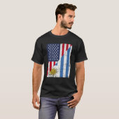 Half USA Flag Half Uruguay Flag American Uruguayan T-Shirt (Vorne ganz)