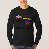 Half venezuela Half Dominican Flag Map Love venezu T-Shirt (Vorderseite)
