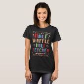 Half Waffle Half Teacher Pancake Foodie Pastries F T-Shirt (Vorne ganz)
