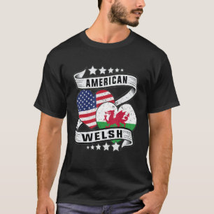 Half Welsh halb amerikanisches Shirt Wales Welsh A