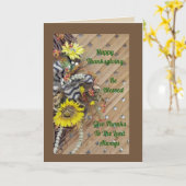 HALF WREATH AUTUMN - GREETING CARD KARTE (Gelbe Blume)