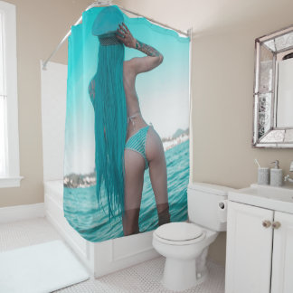 Halfangel66 Deep Blue Duschvorhang