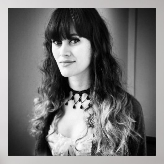 HalfAngel66 Schwarz & Weiß Poster (Vorne)