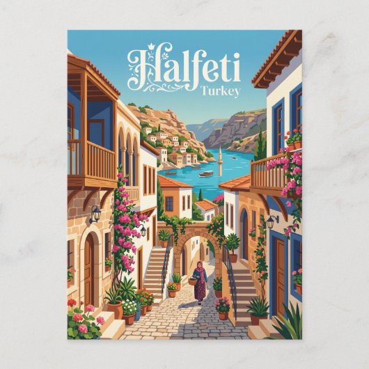 Halfeti-Gasse Türkei Postkarte (Vorderseite)