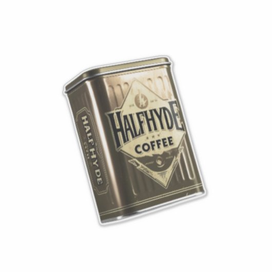 Halfhyde Coffee Co Retro Kaffeetine Aufkleber (Vorderseite)