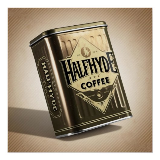 Halfhyde Coffee Co Retro Kaffeetine Poster (Vorderseite)
