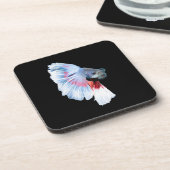 Halfmoon Betta Fish Getränkeuntersetzer (Linke Seite)