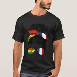 Hälfte Bolivien Hälfte Französisch Mix Bolivien un T-Shirt