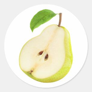 Hälfte der gelben Birne Runder Aufkleber