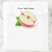 Hälfte des roten Apfels Quadratischer Aufkleber (Tasche)
