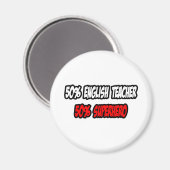 Hälfte Englischlehrerin...halb Superheld Magnet (Vorderseite/Rückseite)