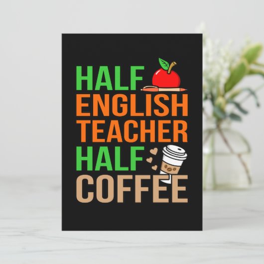 Hälfte Englischlehrerin Halbtagslehrerin Dankeskarte (Stehend Vorderseite)