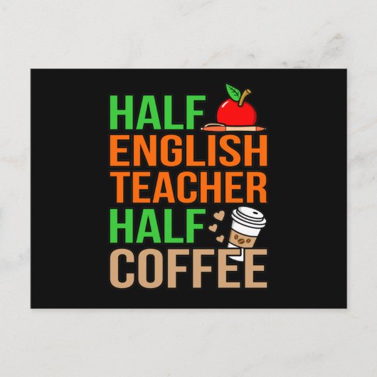 Hälfte Englischlehrerin Halbtagslehrerin Postkarte (Vorderseite)
