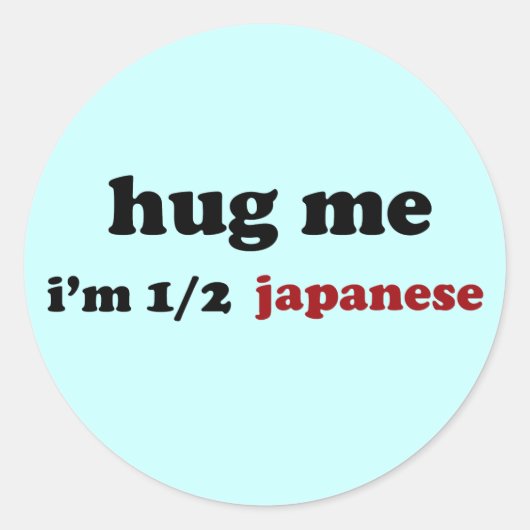 Hälfte Japanisch Runder Aufkleber (Vorderseite)