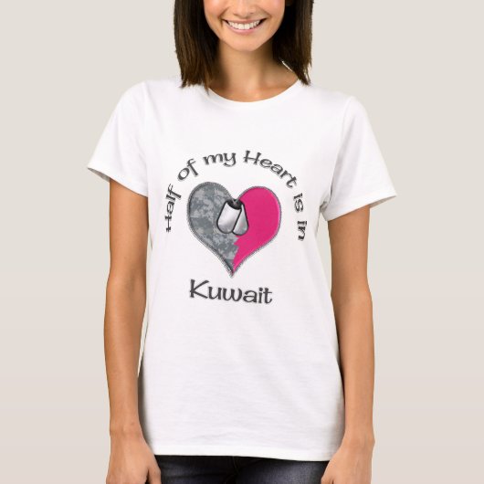 Hälfte meines Herzens Kuwait T-Shirt (Vorderseite)