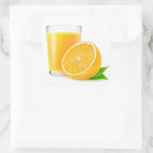 Hälfte Orange und Glas Saft Quadratischer Aufkleber (Tasche)