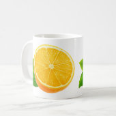 Hälfte Orangenobst Kaffeetasse (Vorderseite Links)