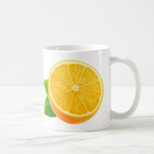 Hälfte Orangenobst Kaffeetasse