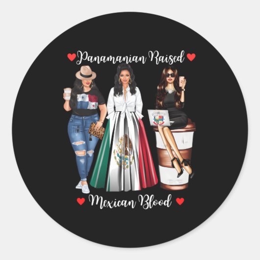 Hälfte Panaian Hälfte mexikanisch aufgewachsen in  Runder Aufkleber (Vorderseite)