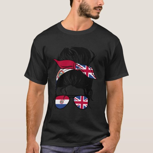 Hälfte Paraguayan Hälfte Britische Mix Paraguay un T-Shirt (Vorderseite)