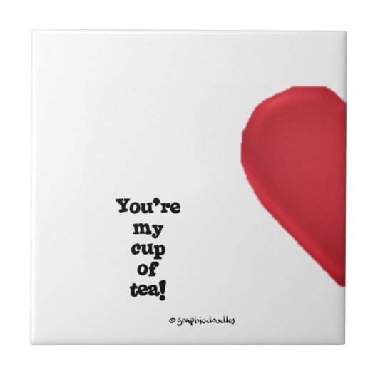 Hälfte rote Herz auf einer Fliese (Vorderseite)