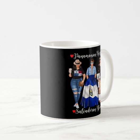 Hälfte Salvadorianerin Hälfte Panaian in El Salvad Kaffeetasse (VorderseiteRechts)