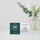 Hälfte u. halbes (Krone) - dunkelgrün (Gold) Visitenkarte (Stehend Vorderseite)