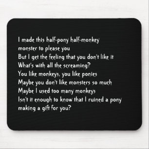 Hälftepony Hälfteaffe Monster Mousepad