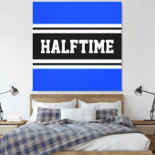 HALFTIME Bright Blue Schwarz-weiß Racing Streifen Leinwanddruck (Insitu (Schlafzimmer))