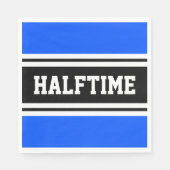 HALFTIME Bright Blue Schwarz-weiß Racing Streifen Serviette (Vorderseite)