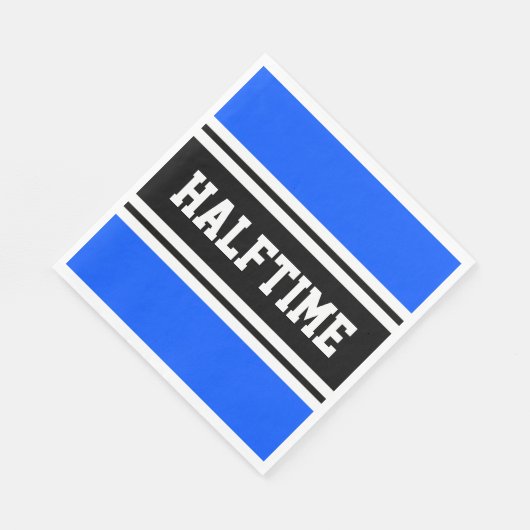 HALFTIME Bright Blue Schwarz-weiß Racing Streifen Serviette (Ecke)