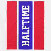 HALFTIME Bright Sporty Red White Stripes Fleecedecke (Vorderseite)