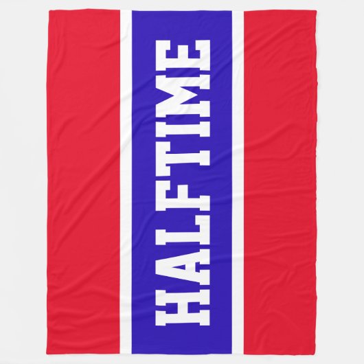 HALFTIME Bright Sporty Red White Stripes Fleecedecke (Vorderseite)