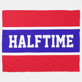 HALFTIME Bright Sporty Red White Stripes Fleecedecke