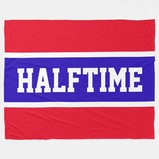 HALFTIME Bright Sporty Red White Stripes Fleecedecke (Vorderseite (Horizontal))
