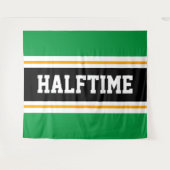 HALFTIME Fun Athletic Bright Green Black Streifen Wandteppich (Vorderseite (Horizontal))