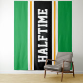 HALFTIME Fun Athletic Bright Green Black Streifen Wandteppich (Beispiel)