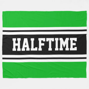 HALFTIME Fun Athletic Green Schwarz-weiß Stripes Fleecedecke