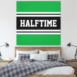 HALFTIME Kelly Green Schwarz-weiß Racing Streifen Leinwanddruck